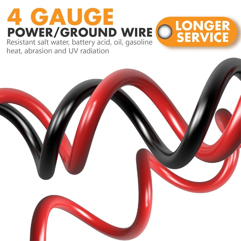 Jeemiter 4 Gauge Wire All-in-One Kit | with ANL Fuse, Wire Loom, Lugs, Heat Shrink | Complete Power & Ground Cable for Car Audio, Solar, RV & Marine Applications - Image 3